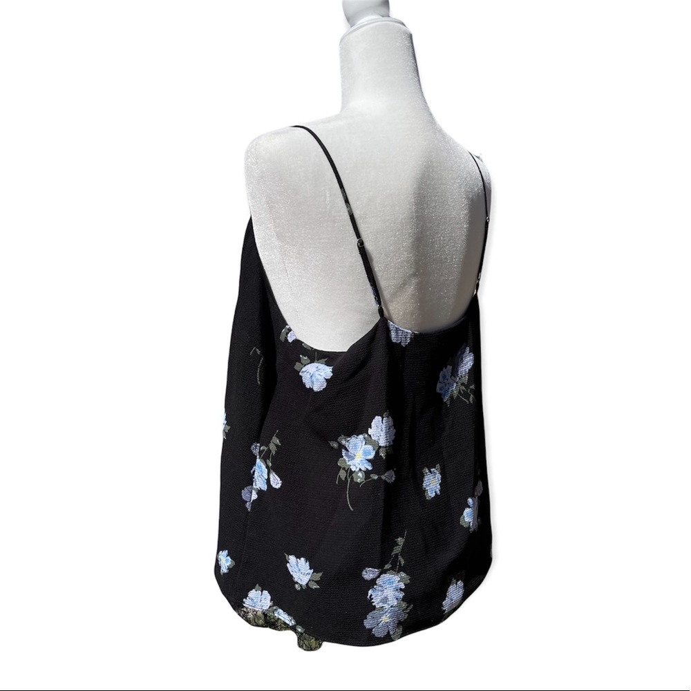 Mossimo Supply & Co. Black Blue Floral Lace Spaghetti Strap Blouse - Picture 5 of 11